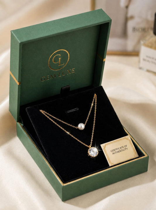 Pearl Glow Layered Pendant Necklace