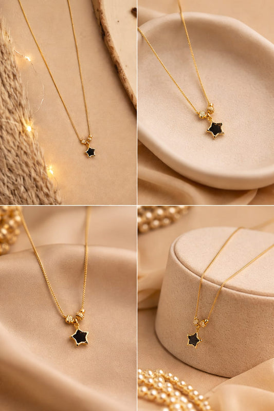 Stylish Gold Star Pendant Necklace – Elegant Jewelry for Women