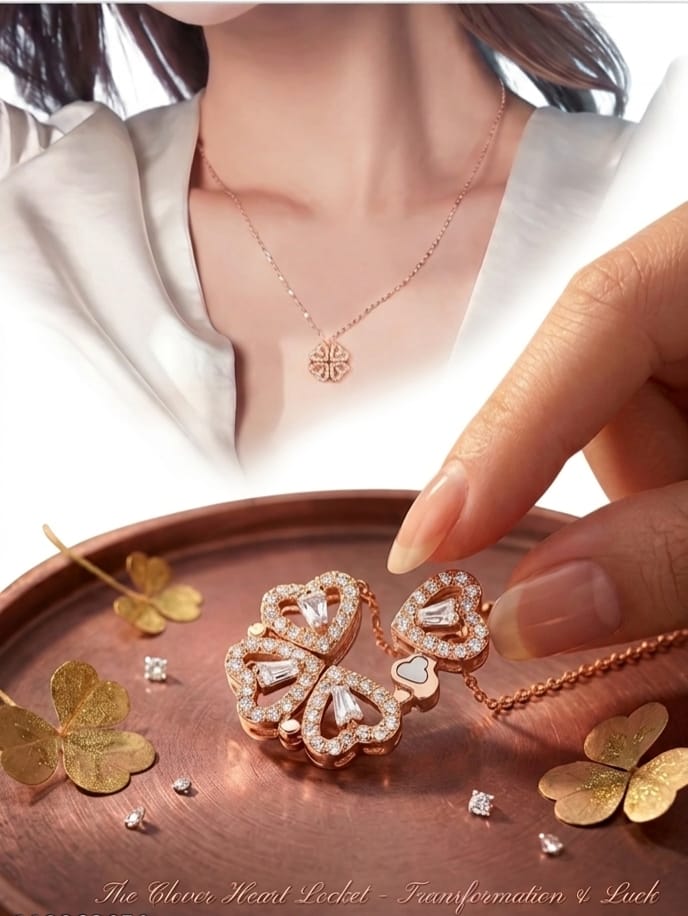 Luxury Rose Gold Heart Crystal Necklace for Women