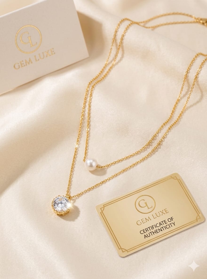 Pearl Glow Layered Pendant Necklace