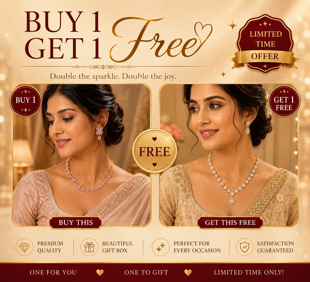 ✨ Buy 1 Get 1 Free – Luxury Necklace Collection ✨