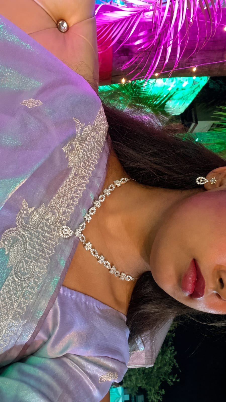 Silver Bloom Crystal Necklace & Earrings Set