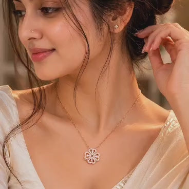 Luxury Rose Gold Heart Crystal Necklace for Women